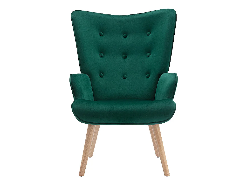 Fauteuil en velours vert VATELY