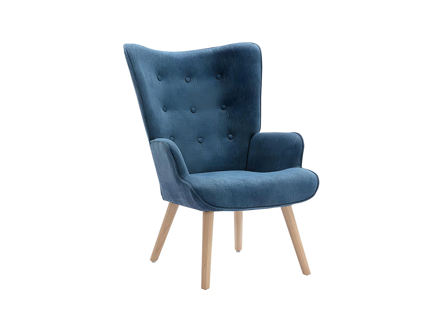 Sillón de tela azul VATELY