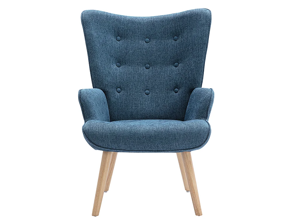 Fauteuil en tissu bleu VATELY