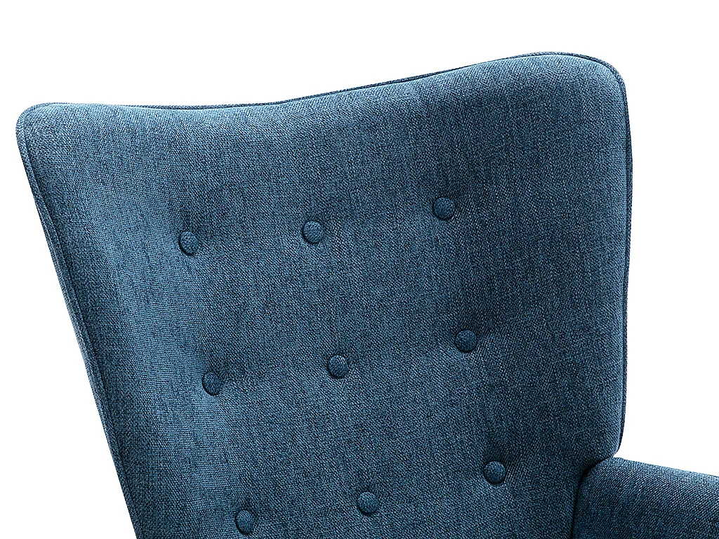Fauteuil en tissu bleu VATELY