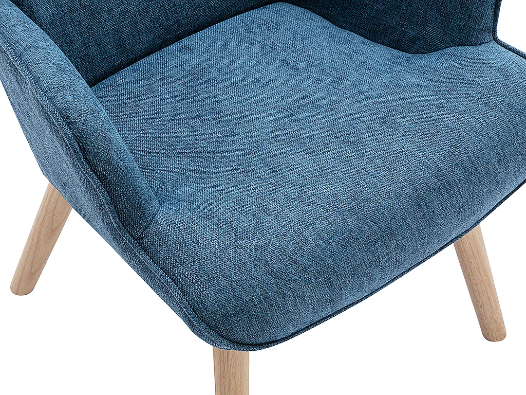 Fauteuil en tissu bleu VATELY