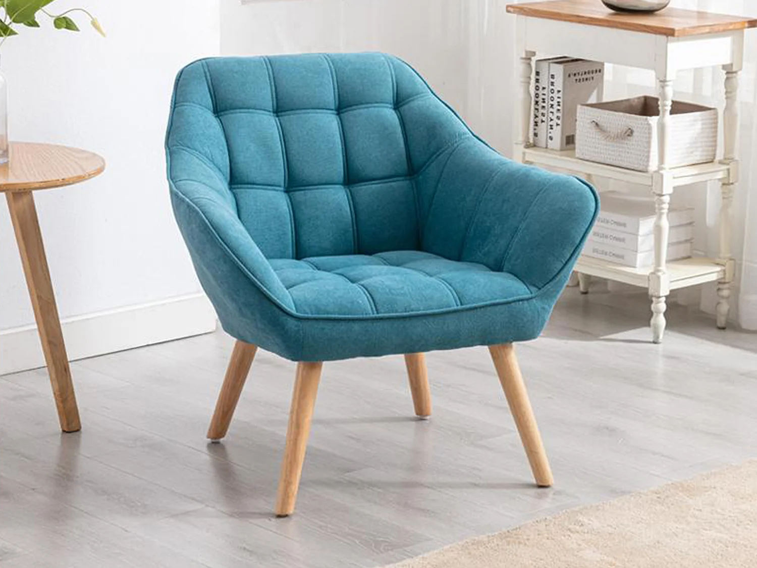 Fauteuil en tissu bleu CASERTA