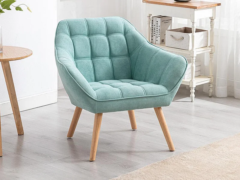 Sillón de tela verde agua CASERTA