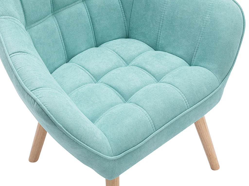Fauteuil en tissu vert d'eau CASERTA