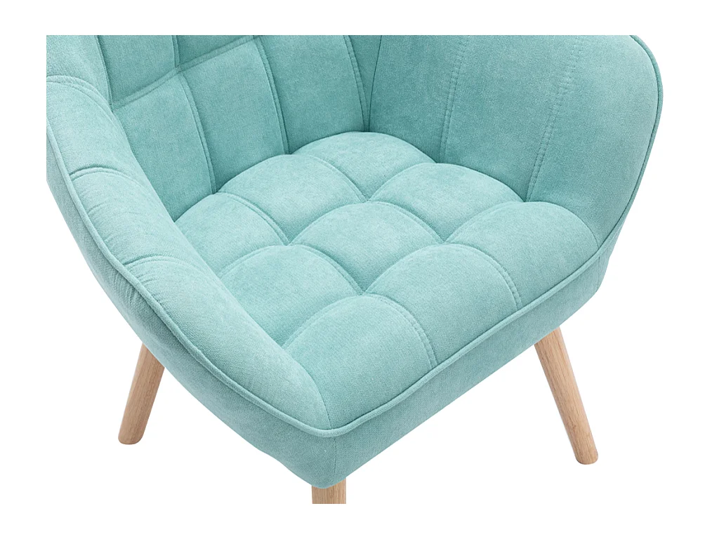 Lenestol i sjøgrønn tekstilstoff CASERTA