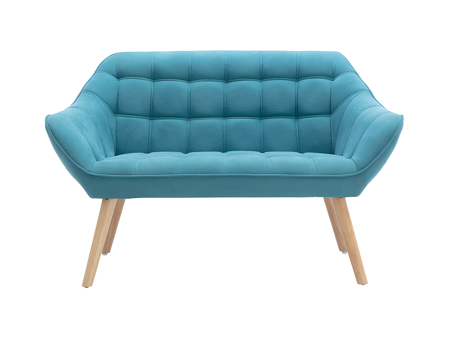 Sofá de 2 plazas de tela azul CASERTA