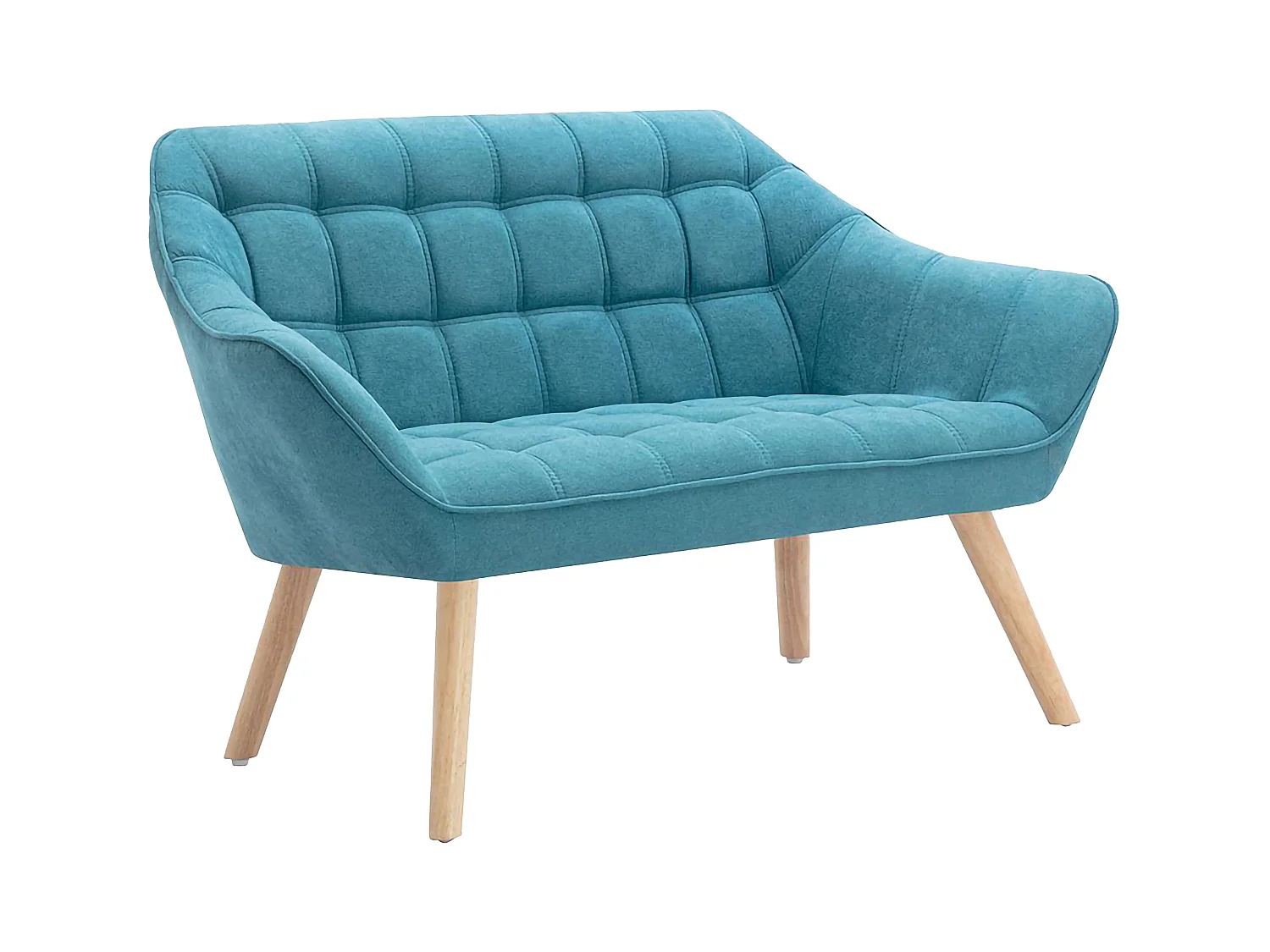 Sofá de 2 plazas de tela azul CASERTA