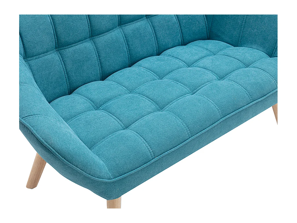 Sofá de 2 plazas de tela azul CASERTA