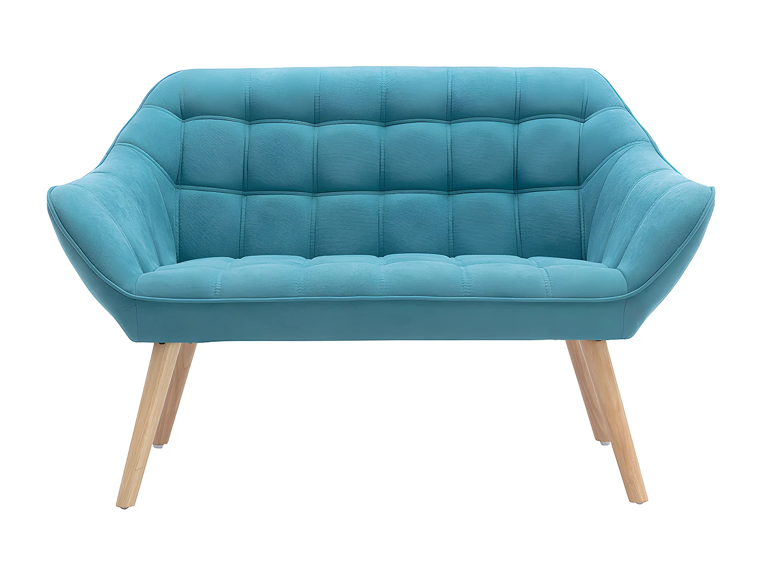 Sofa 2-Sitzer - Stoff - Blau - CASERTA