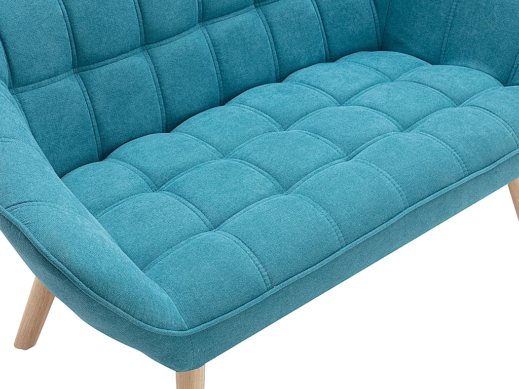 Sofa 2-Sitzer - Stoff - Blau - CASERTA