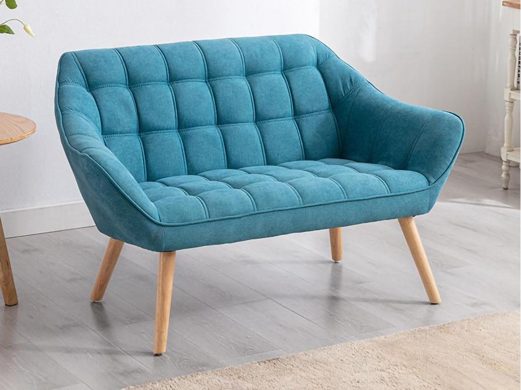 Sofa 2-Sitzer - Stoff - Blau - CASERTA