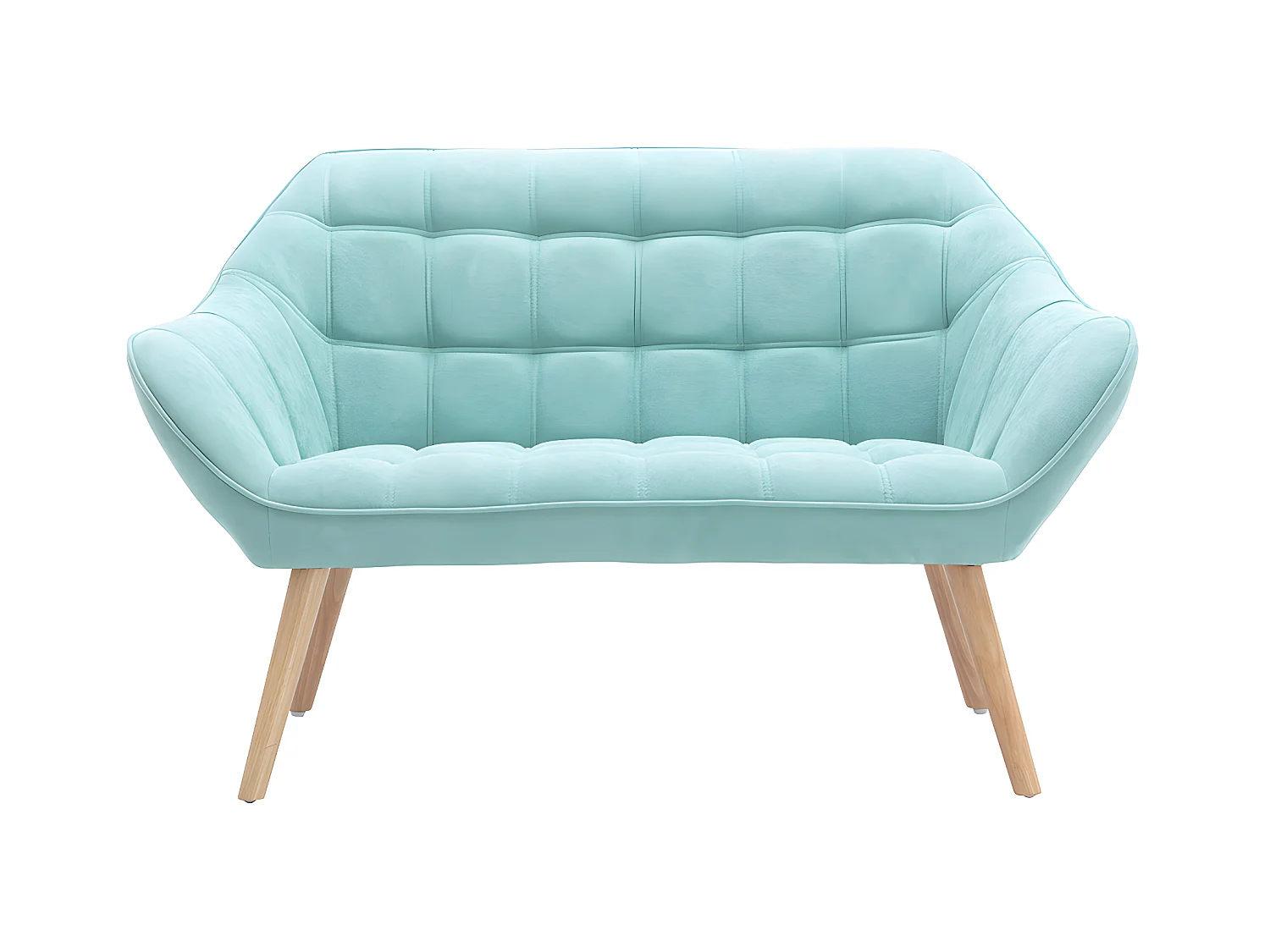 Canapé 2 places en tissu vert d'eau CASERTA