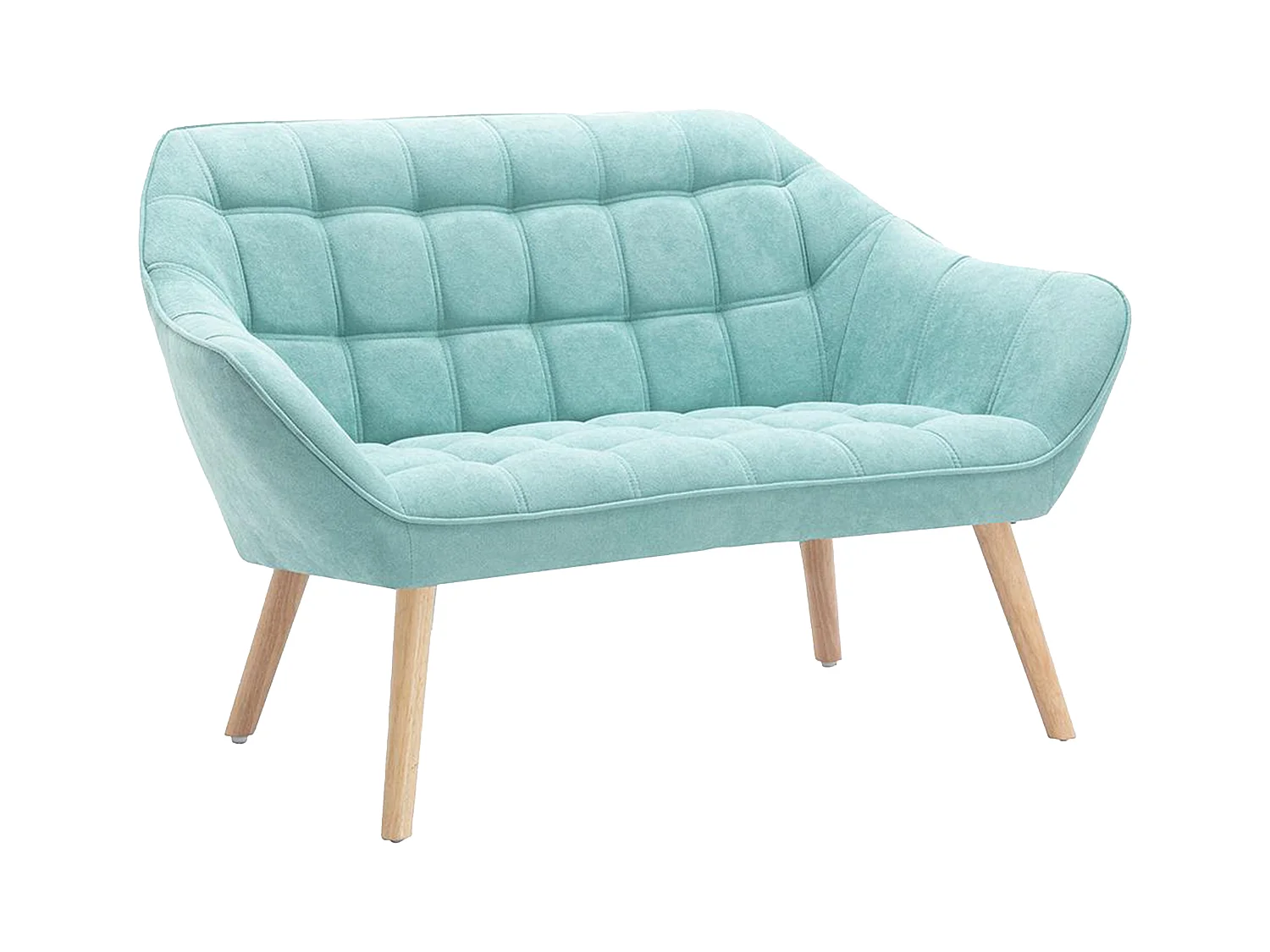 Canapé 2 places en tissu vert d'eau CASERTA