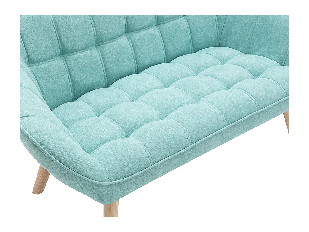 Canapé 2 places en tissu vert d'eau CASERTA