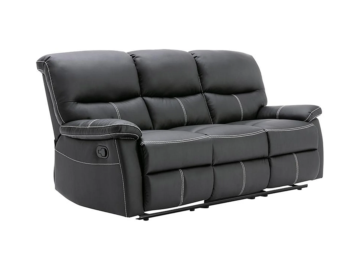 Driezits relaxbank CANBY - Kunstleer - Zwart