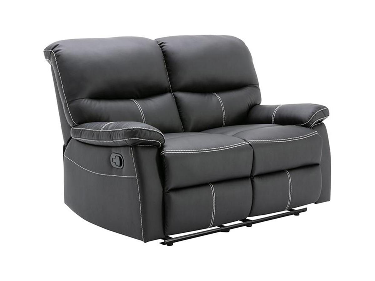 Relaxsofa 2-Sitzer - Kunstleder - Schwarz - CANBY günstig online kaufen