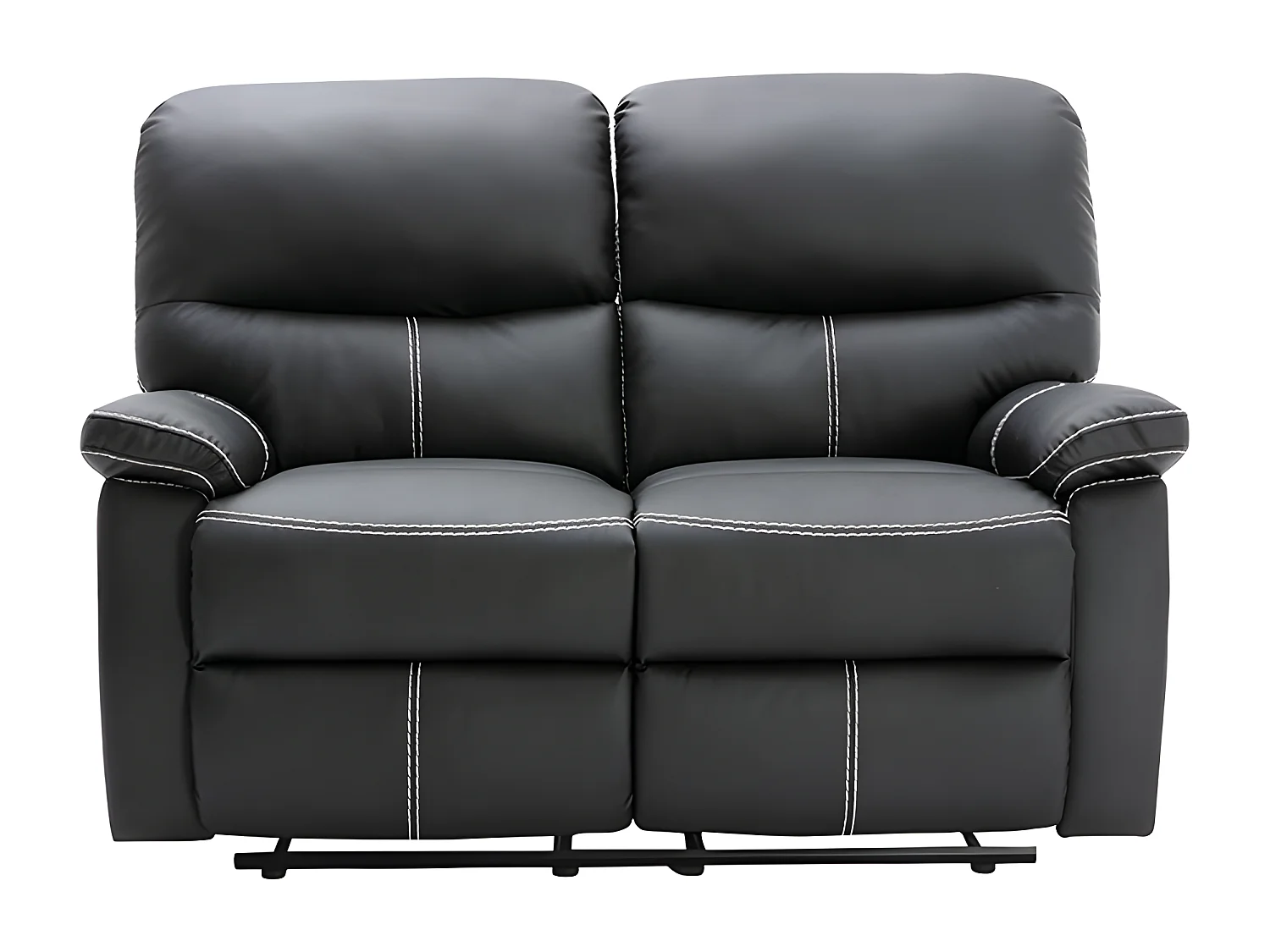 Divano 2 posti relax in Similpelle Nero - CANBY