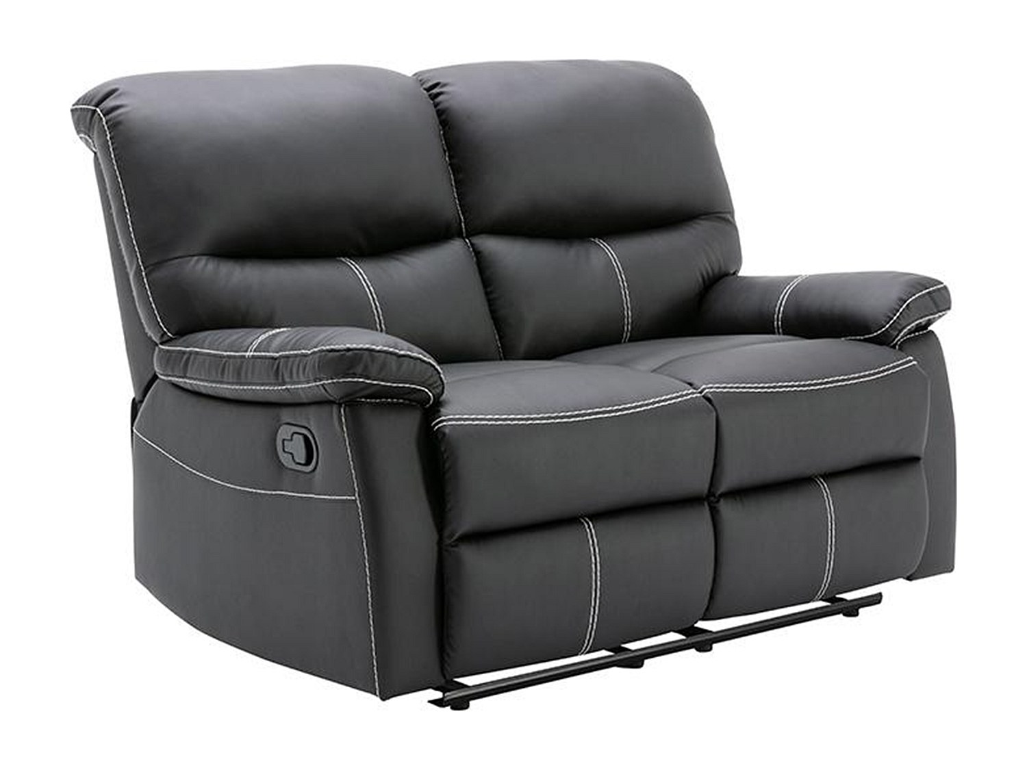Relaxsofa 2-Sitzer - Kunstleder - Schwarz - CANBY günstig online kaufen