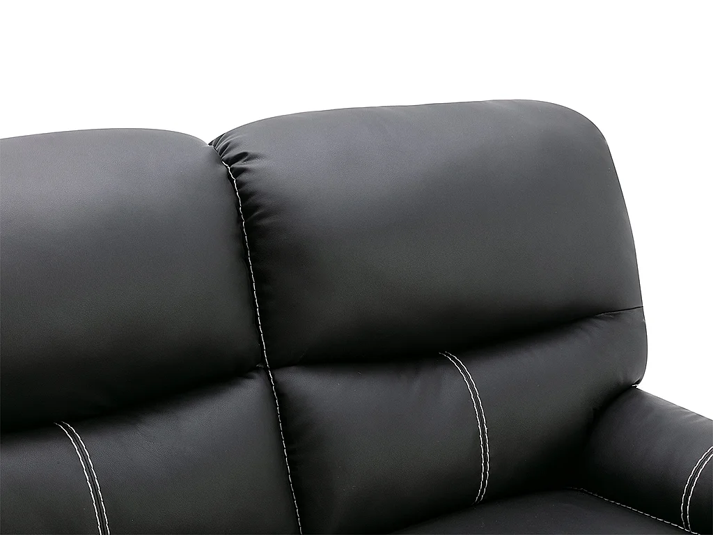 Divano 2 posti relax in Similpelle Nero - CANBY