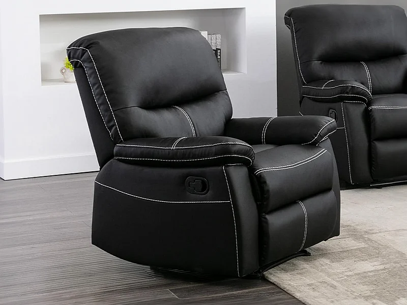 Relaxsessel - Kunstleder - Schwarz - CANBY