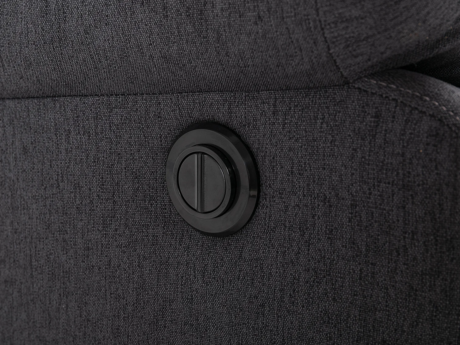 Canapé d'angle droit relax électrique en tissu gris anthracite LUNANO