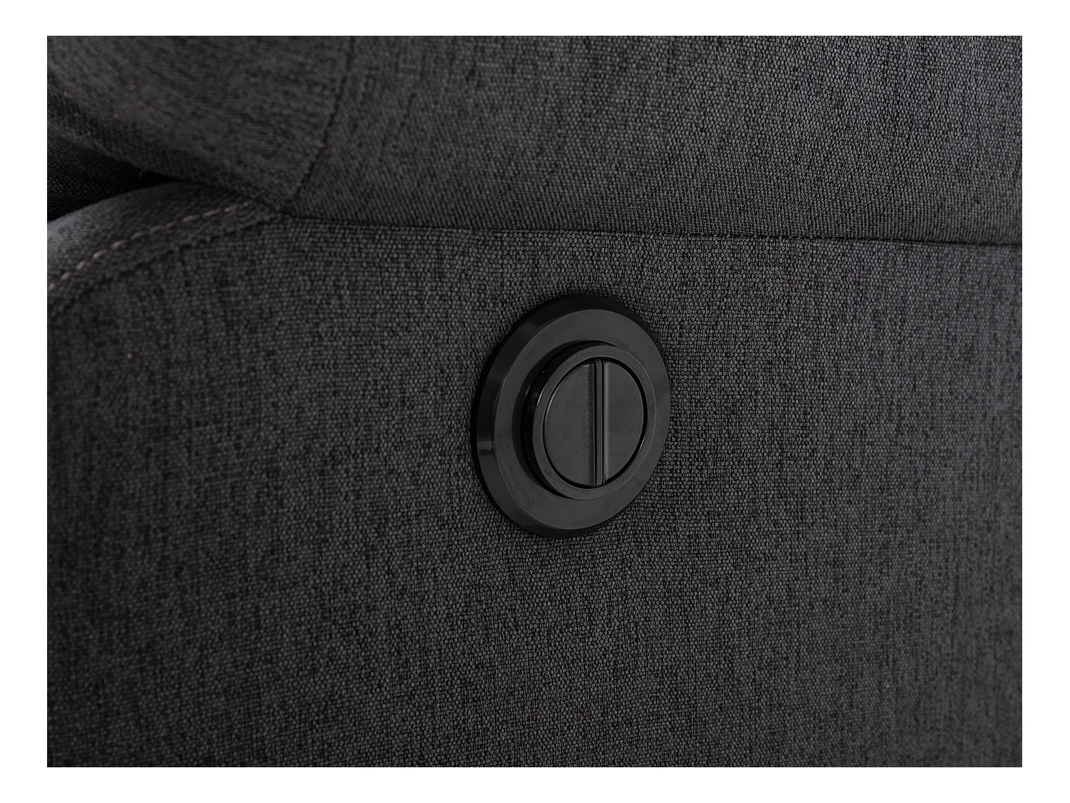 Canapé d'angle gauche relax électrique en tissu gris anthracite LUNANO