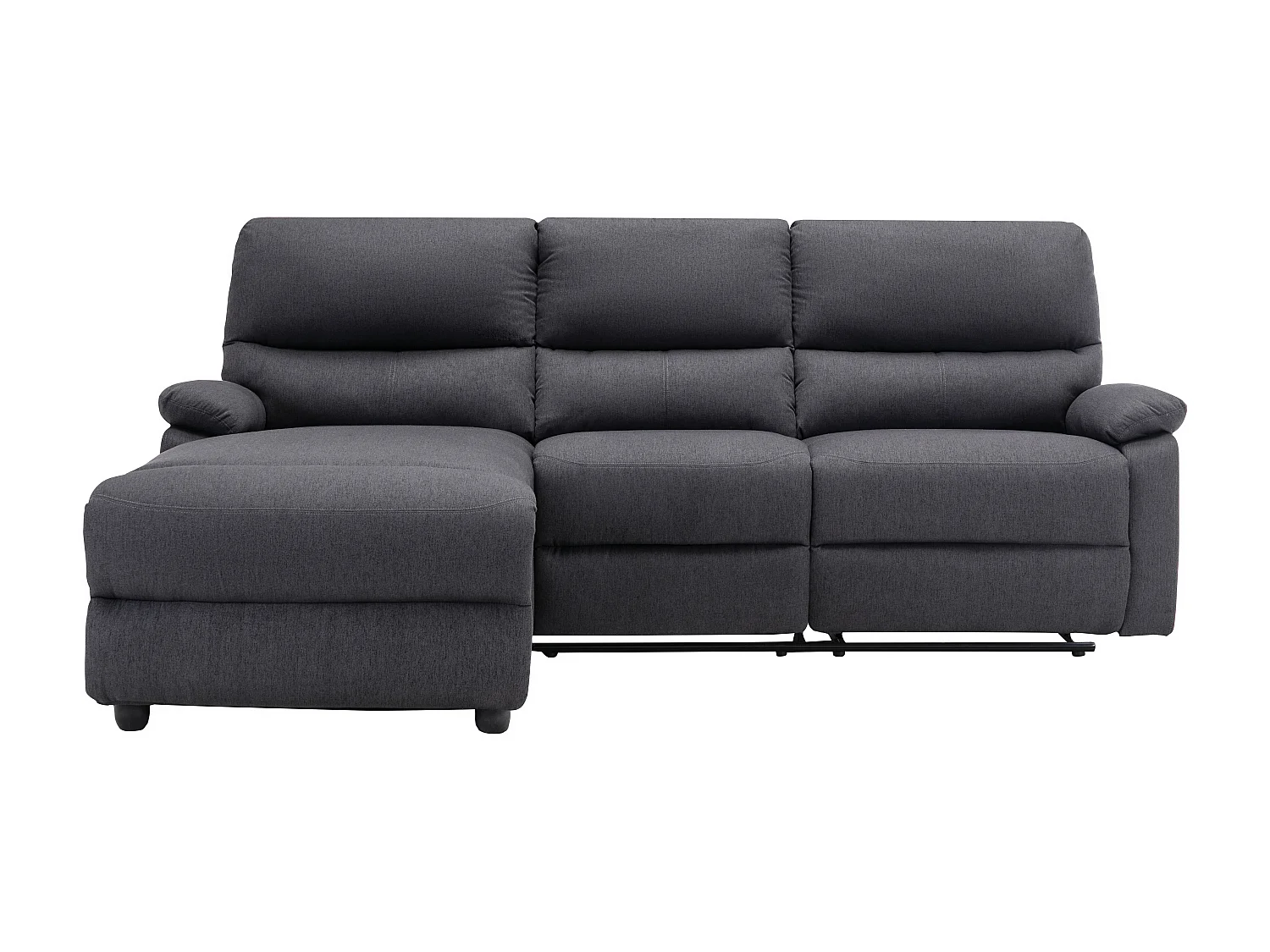 Divano angolare relax elettrico in Tessuto Antracite - Angolo a sinistra - LUNANO