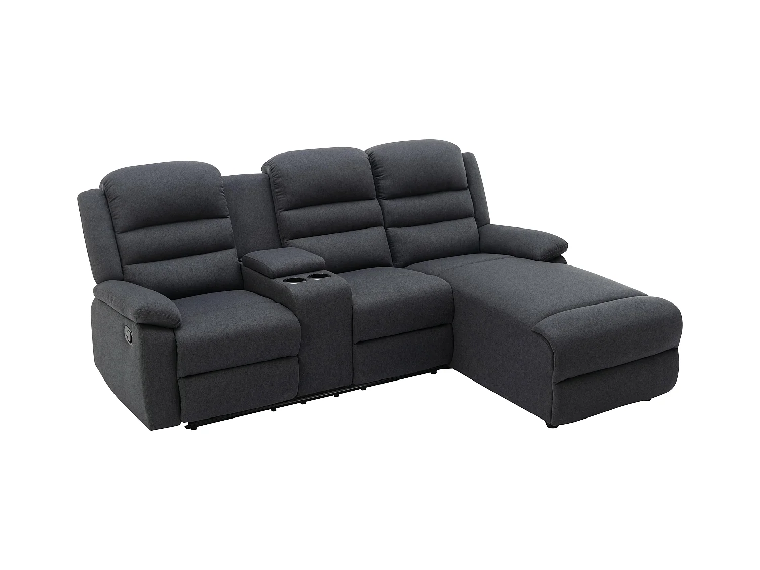 Canapé d'angle droit relax en tissu anthracite MACEDONIA