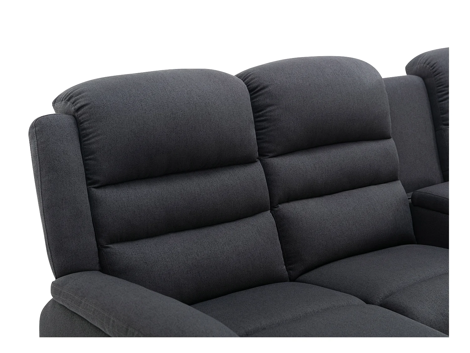 Canapé d'angle droit relax en tissu anthracite MACEDONIA