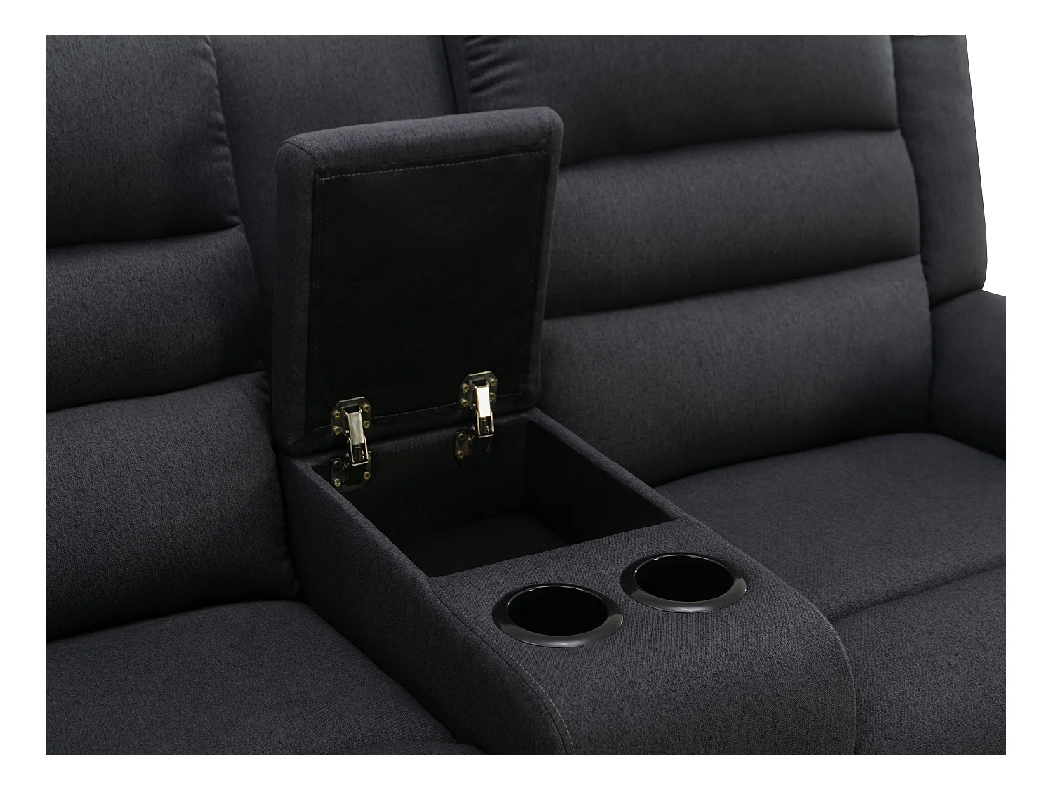 Canapé d'angle droit relax en tissu anthracite MACEDONIA