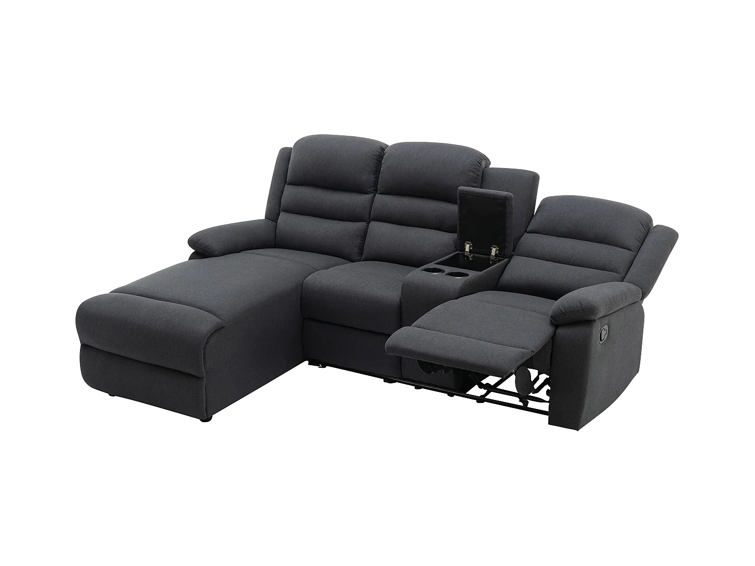 Ecksofa Relaxsofa - Ecke Links - Stoff - Anthrazit - MACEDONIA