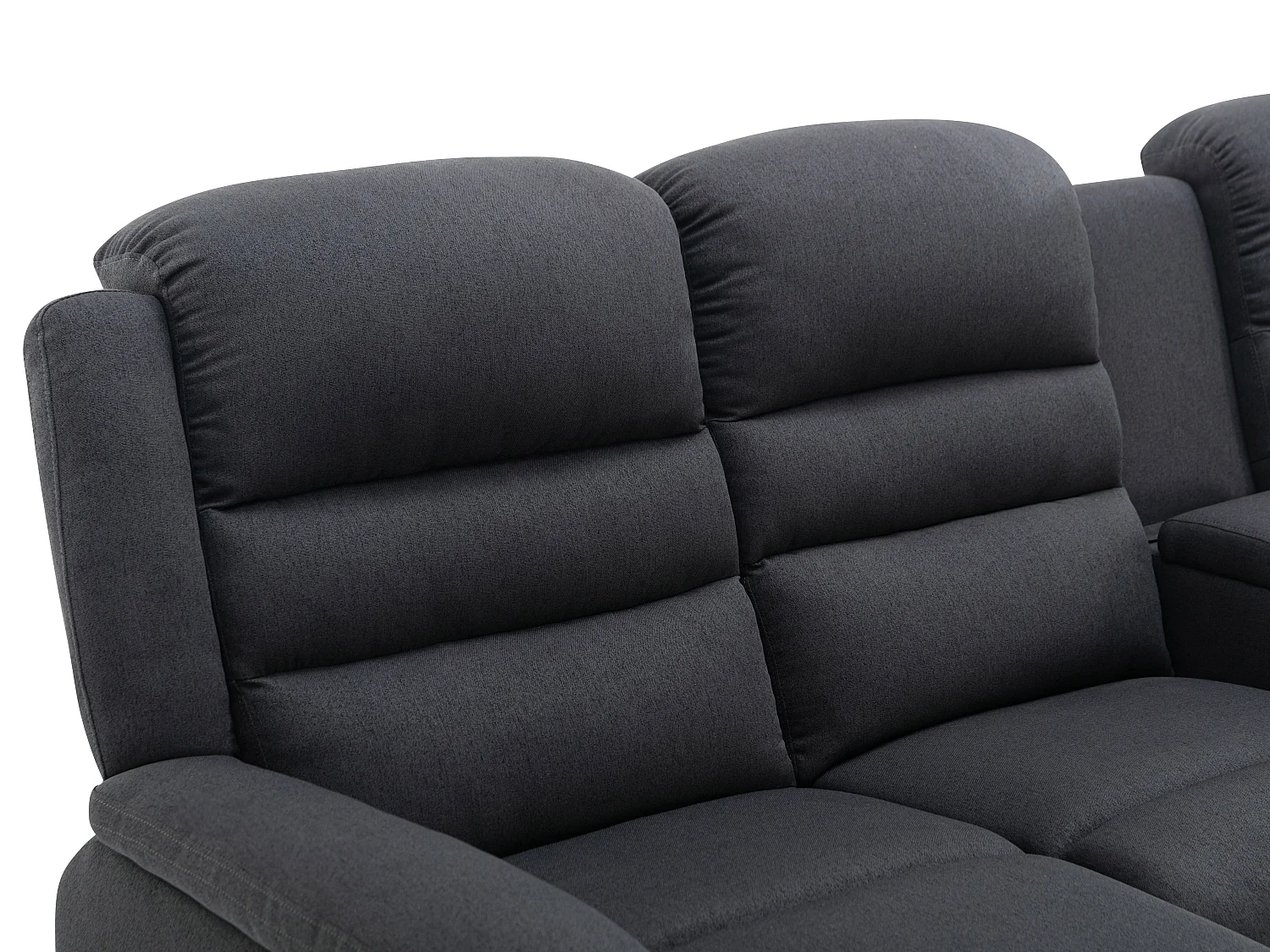 Canapé d'angle gauche relax en tissu anthracite MACEDONIA