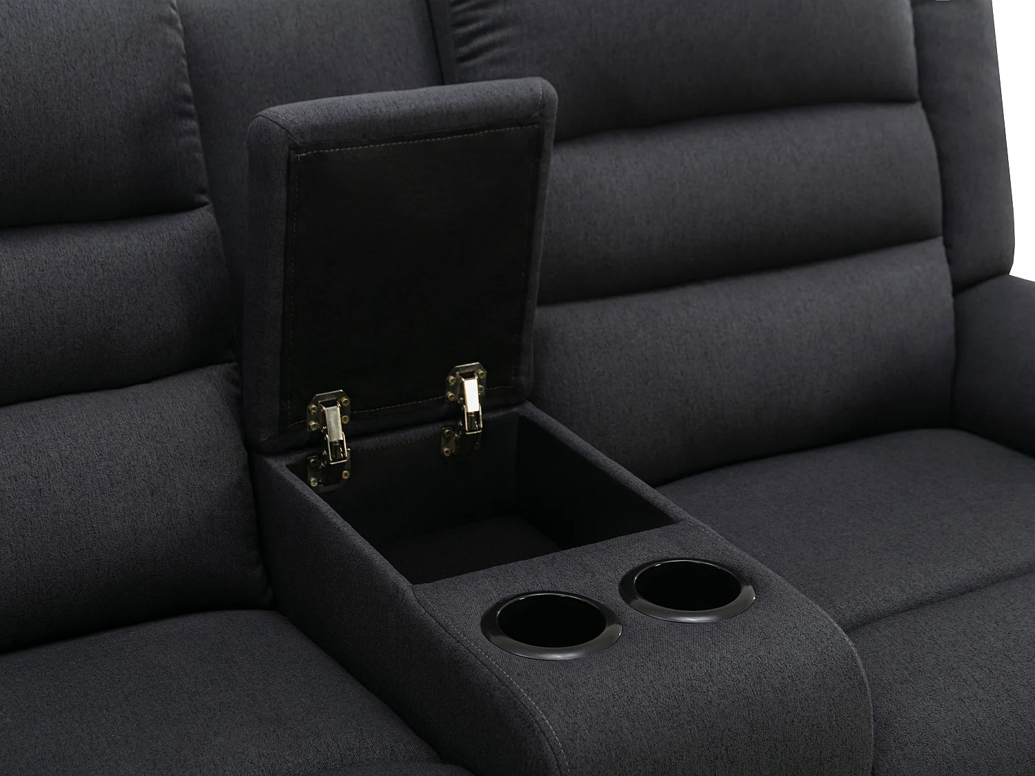 Canapé d'angle gauche relax en tissu anthracite MACEDONIA