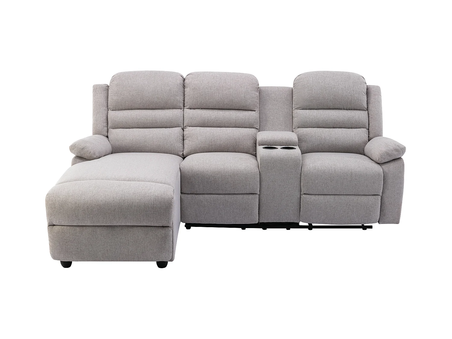 Canapé d'angle gauche relax en tissu beige MACEDONIA