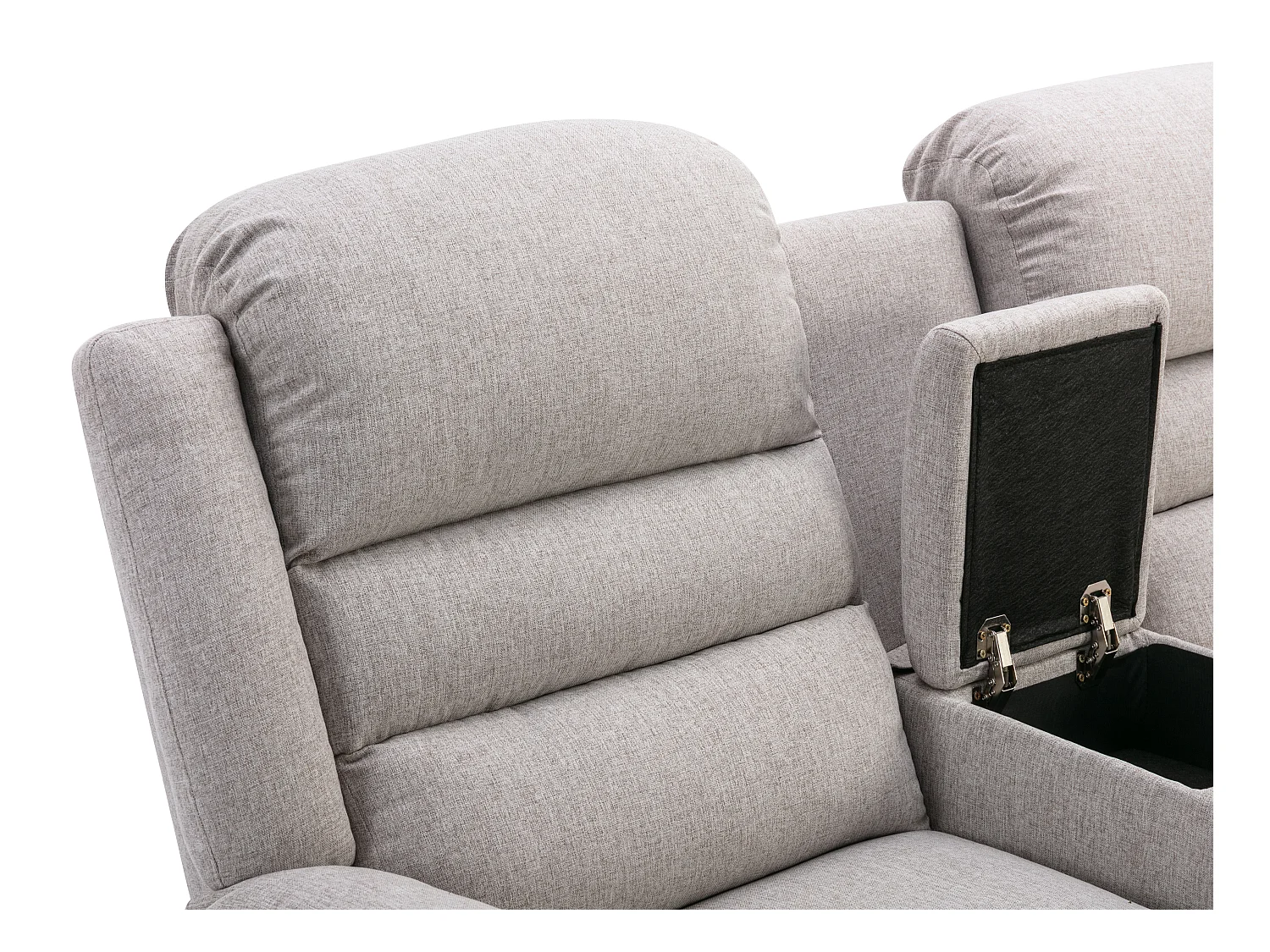 Canapé d'angle gauche relax en tissu beige MACEDONIA