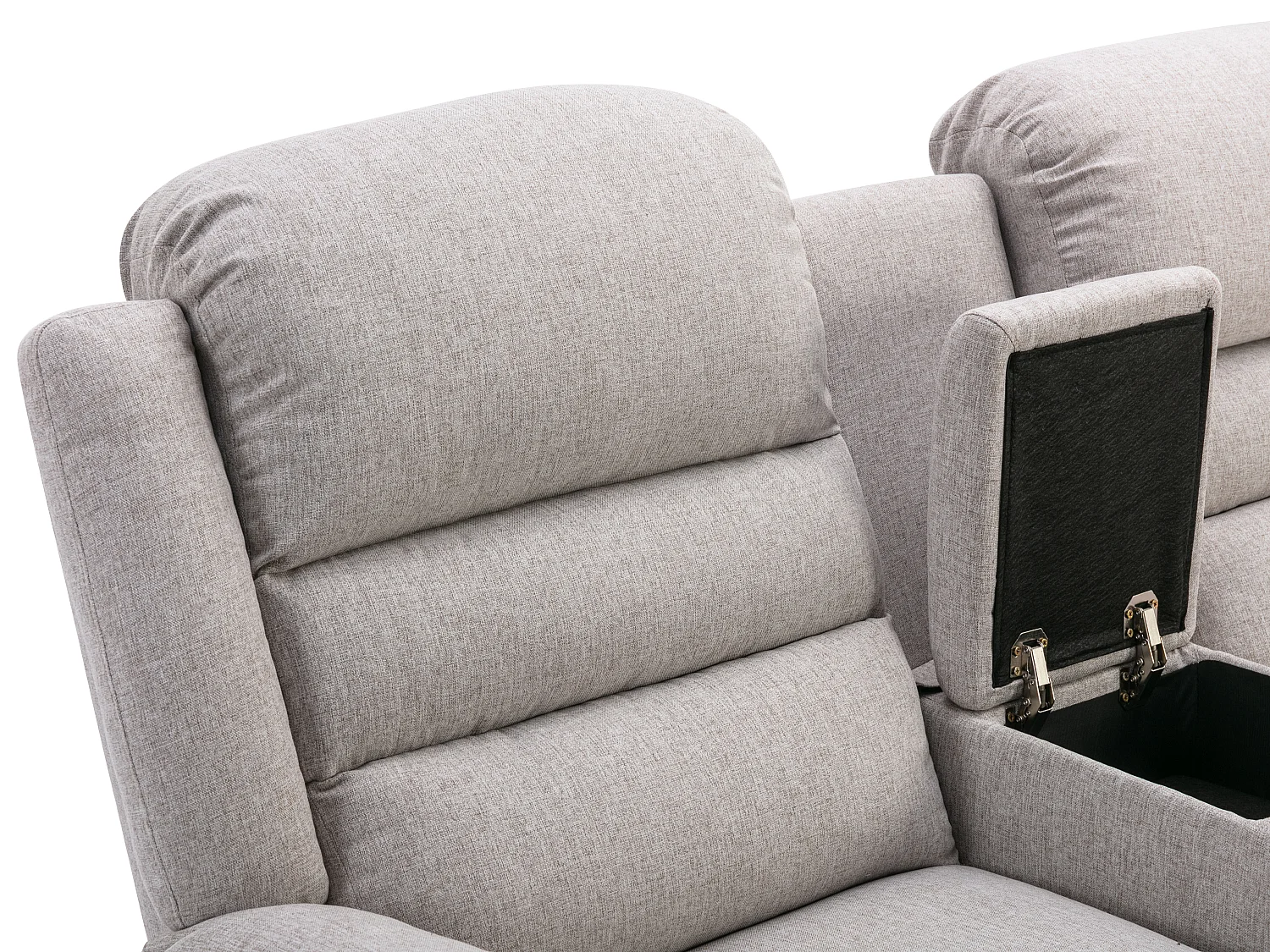 Canapé d'angle gauche relax en tissu beige MACEDONIA