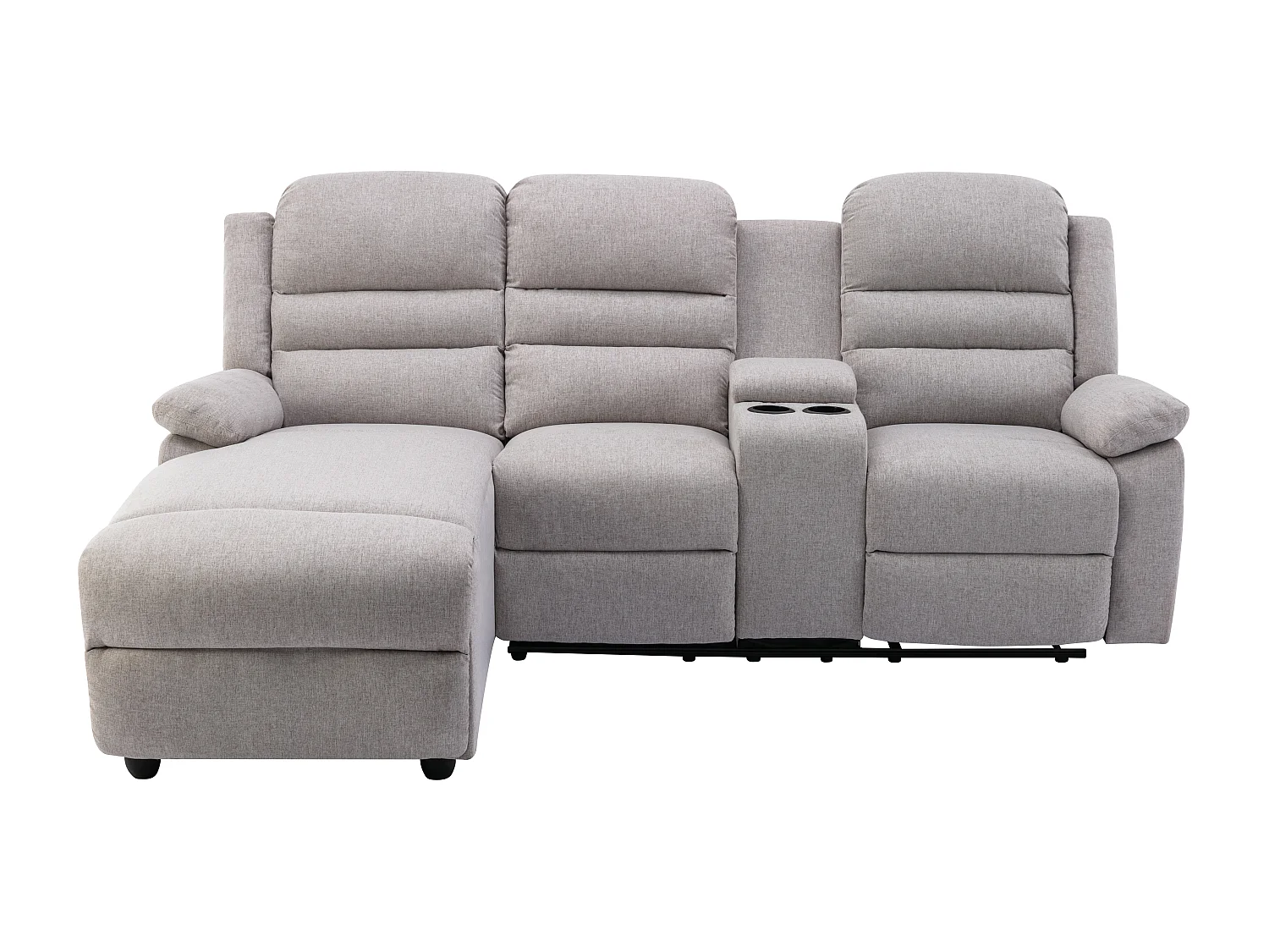 Canapé d'angle gauche relax en tissu beige MACEDONIA