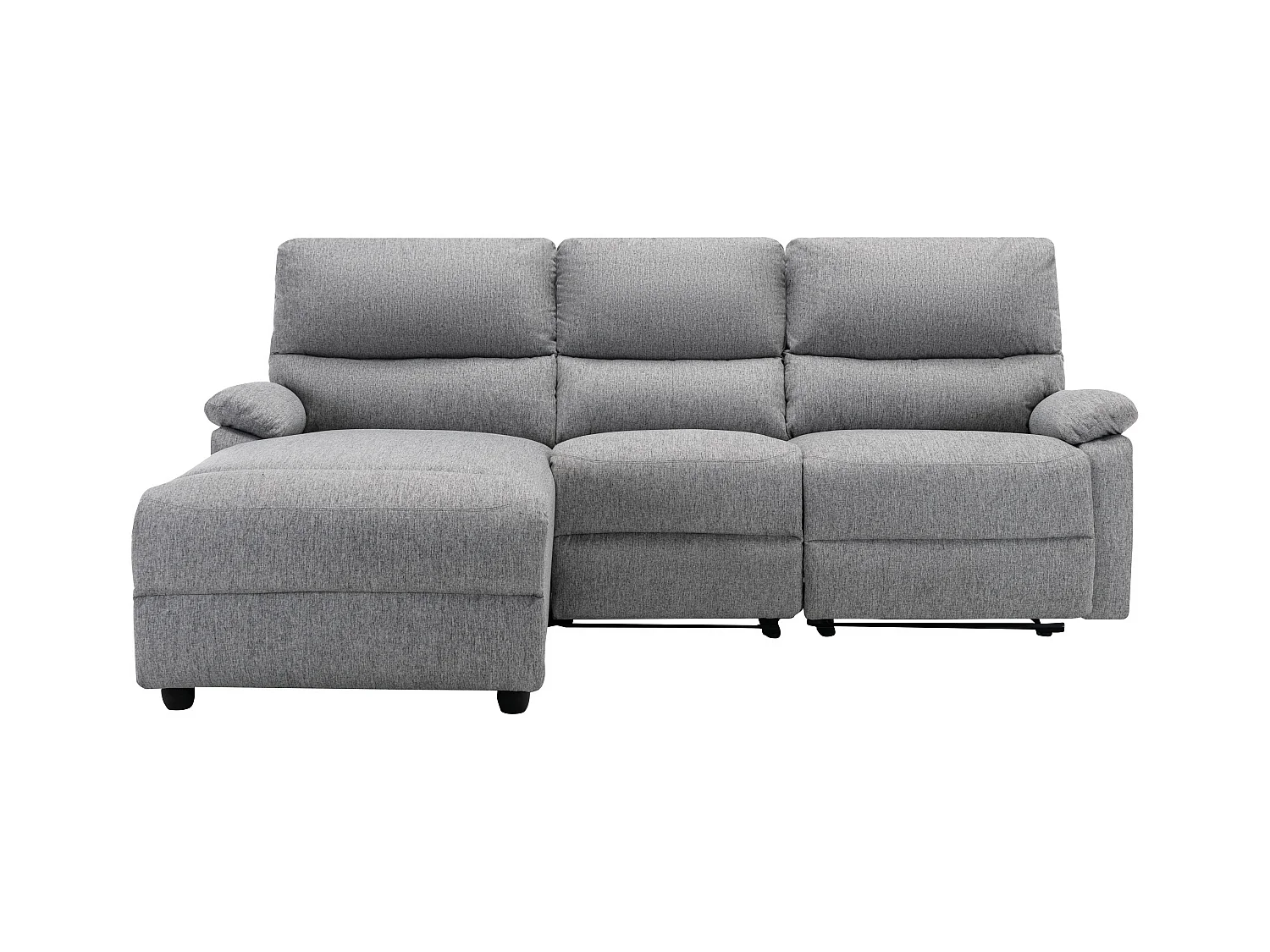 Ecksofa Relaxsofa elektrisch - Stoff - Ecke Links - Hellgrau - LUNANO