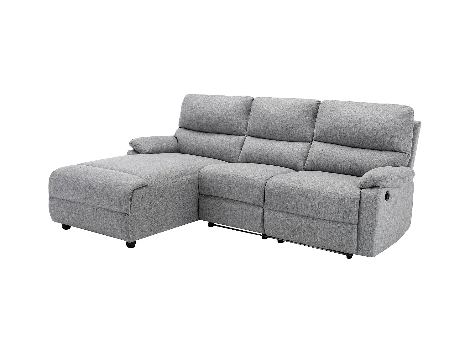 Ecksofa Relaxsofa elektrisch - Stoff - Ecke Links - Hellgrau - LUNANO