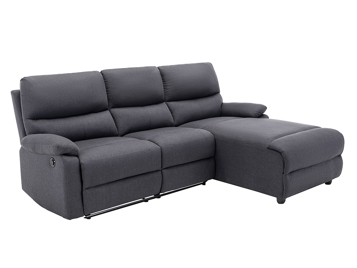 Vente-unique Ecksofa Relaxsofa elektrisch - Stoff - Ecke Links - Hellgrau - LUNANO 985937
