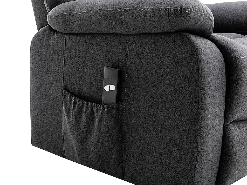 Sillón eléctrico de tela antracita NADINE
