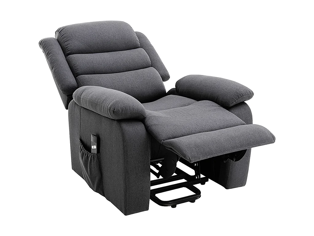 Elektrische relaxfauteuil van stof - Antraciet - NADINE