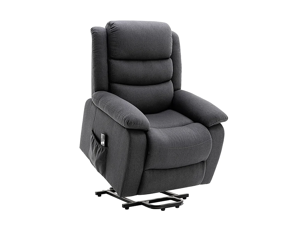 Elektrische relaxfauteuil van stof - Antraciet - NADINE