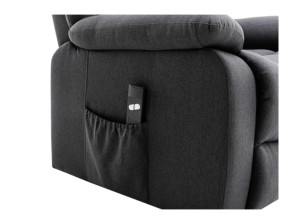 Elektrische relaxfauteuil van stof - Antraciet - NADINE