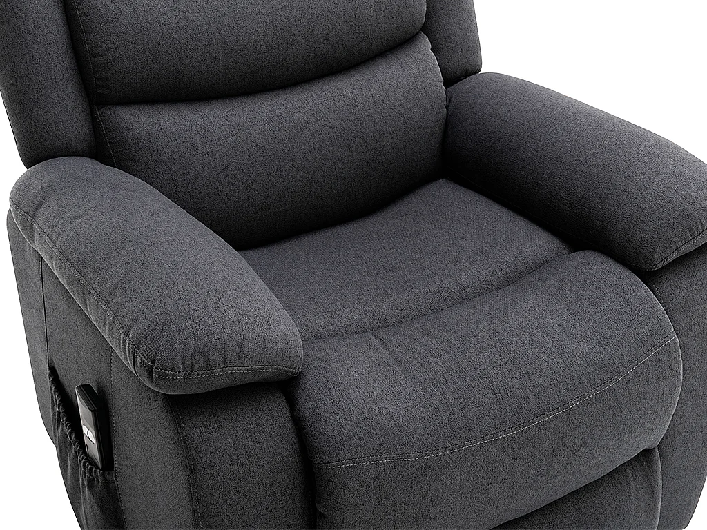 Elektrisk reclinerfåtölj antracitgrå tyg NADINE