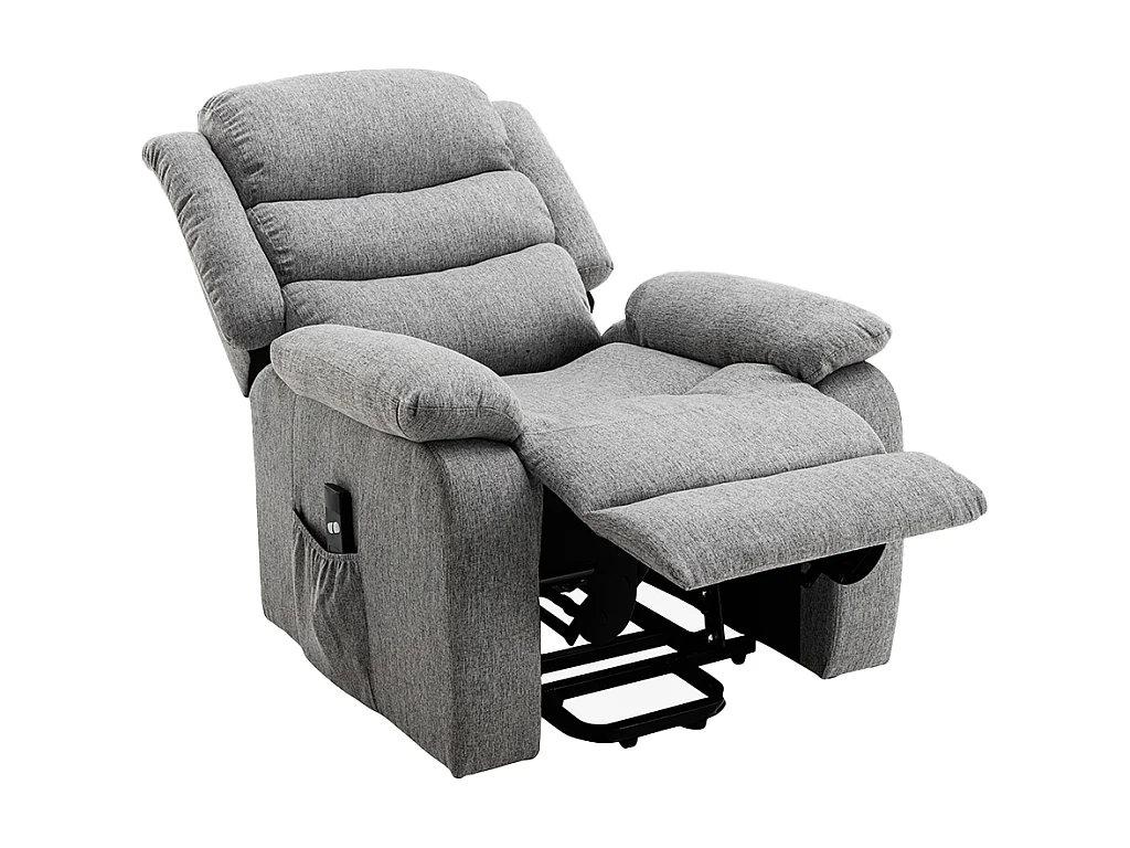 Fauteuil releveur électrique en tissu gris clair NADINE