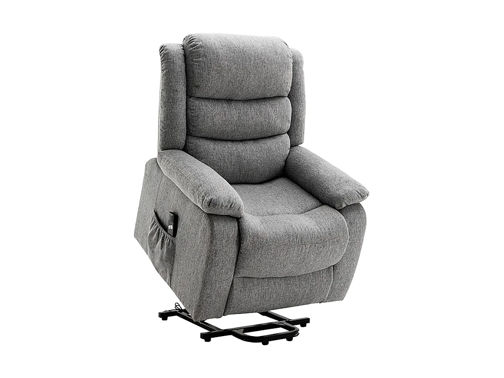 Fauteuil releveur électrique en tissu gris clair NADINE
