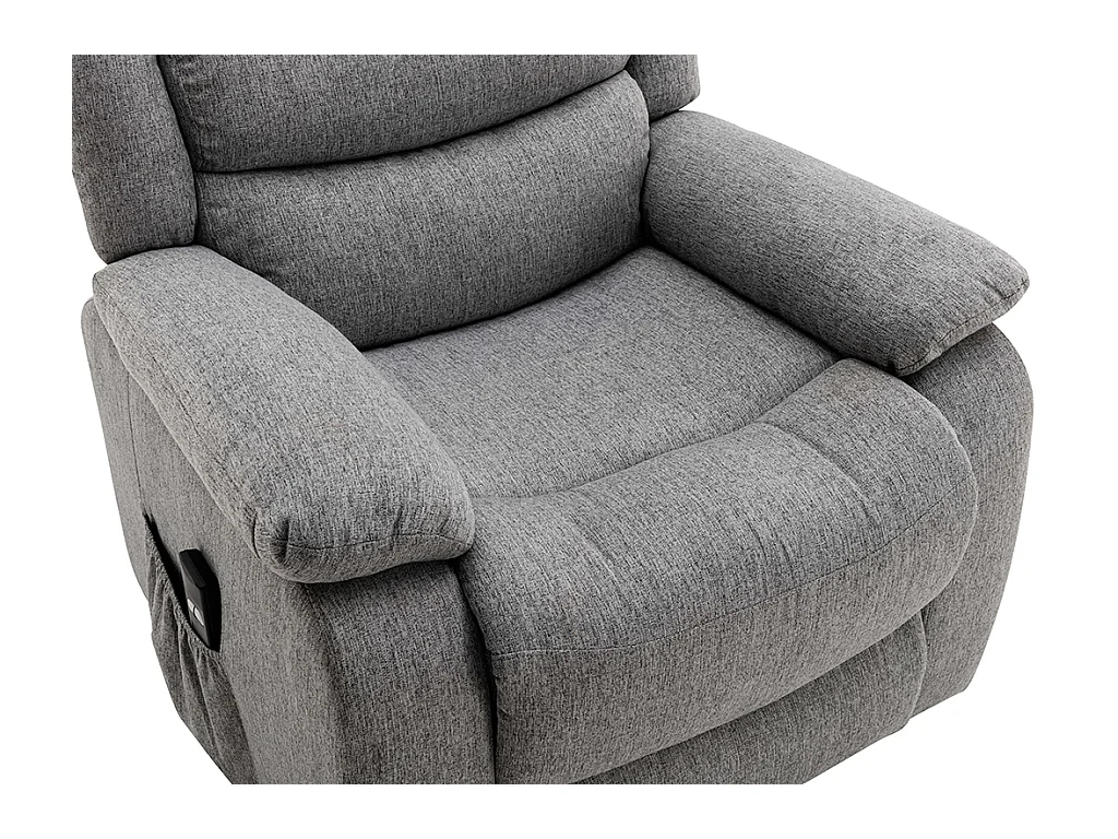Fauteuil releveur électrique en tissu gris clair NADINE