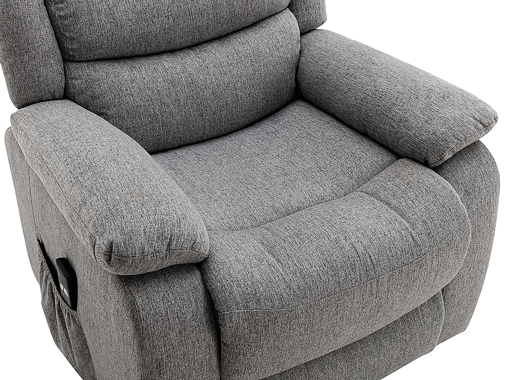 Fauteuil releveur électrique en tissu gris clair NADINE