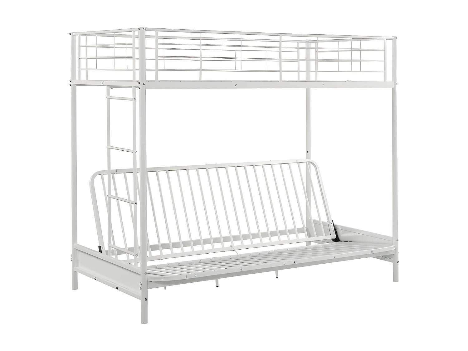 Hochbett mit Schlafsofa - 90 x 190 cm - Metall - Weiß - MODULO V günstig online kaufen